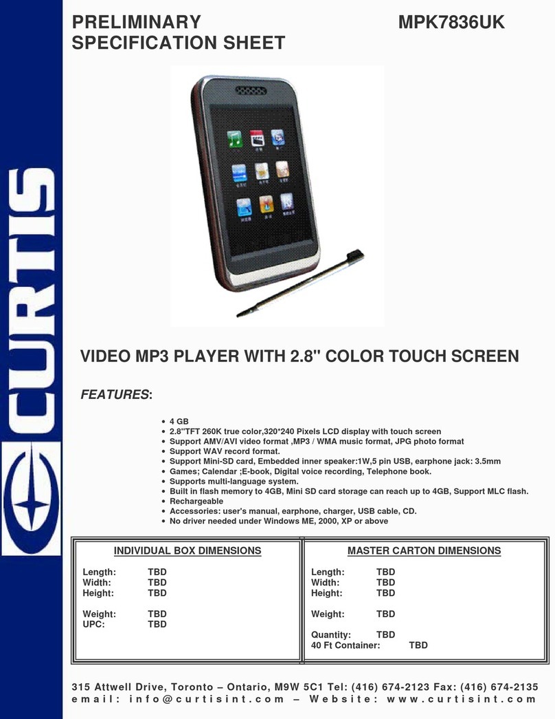 Curtis MPK7836UK Preliminary specification sheet