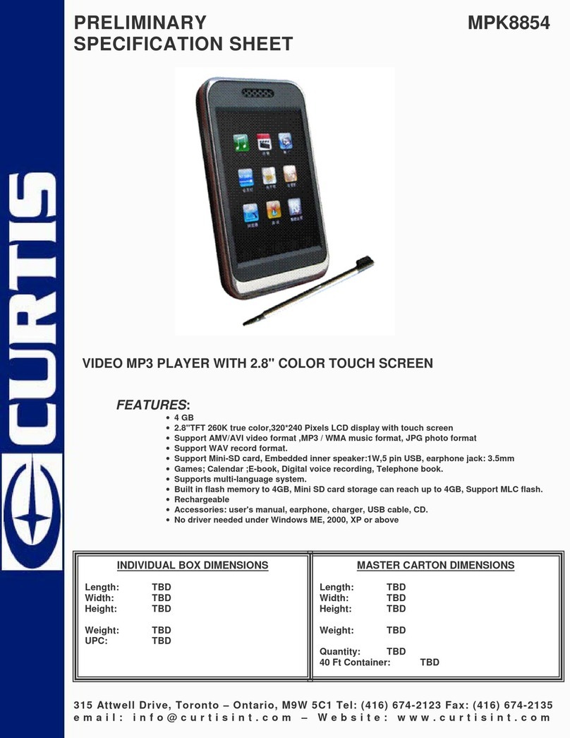 Curtis MPK8854 Preliminary specification sheet