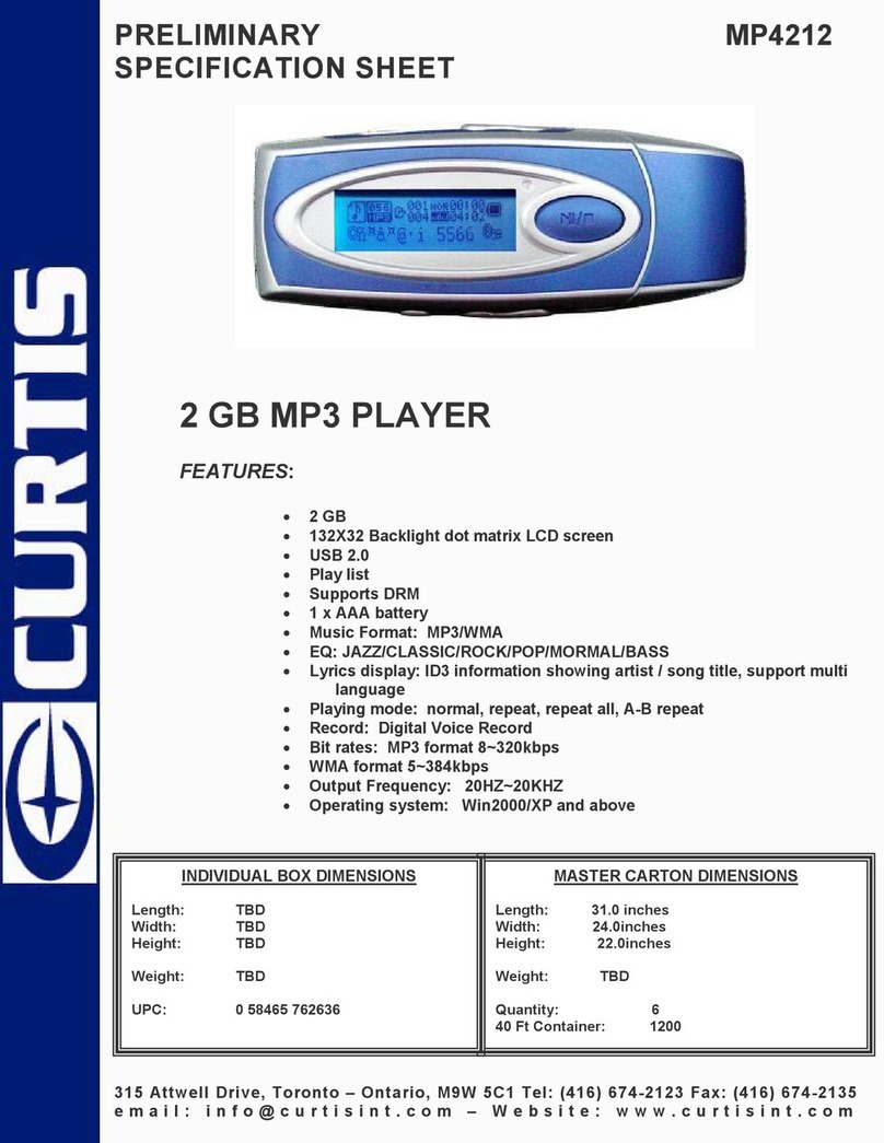 Curtis MP4212 User manual