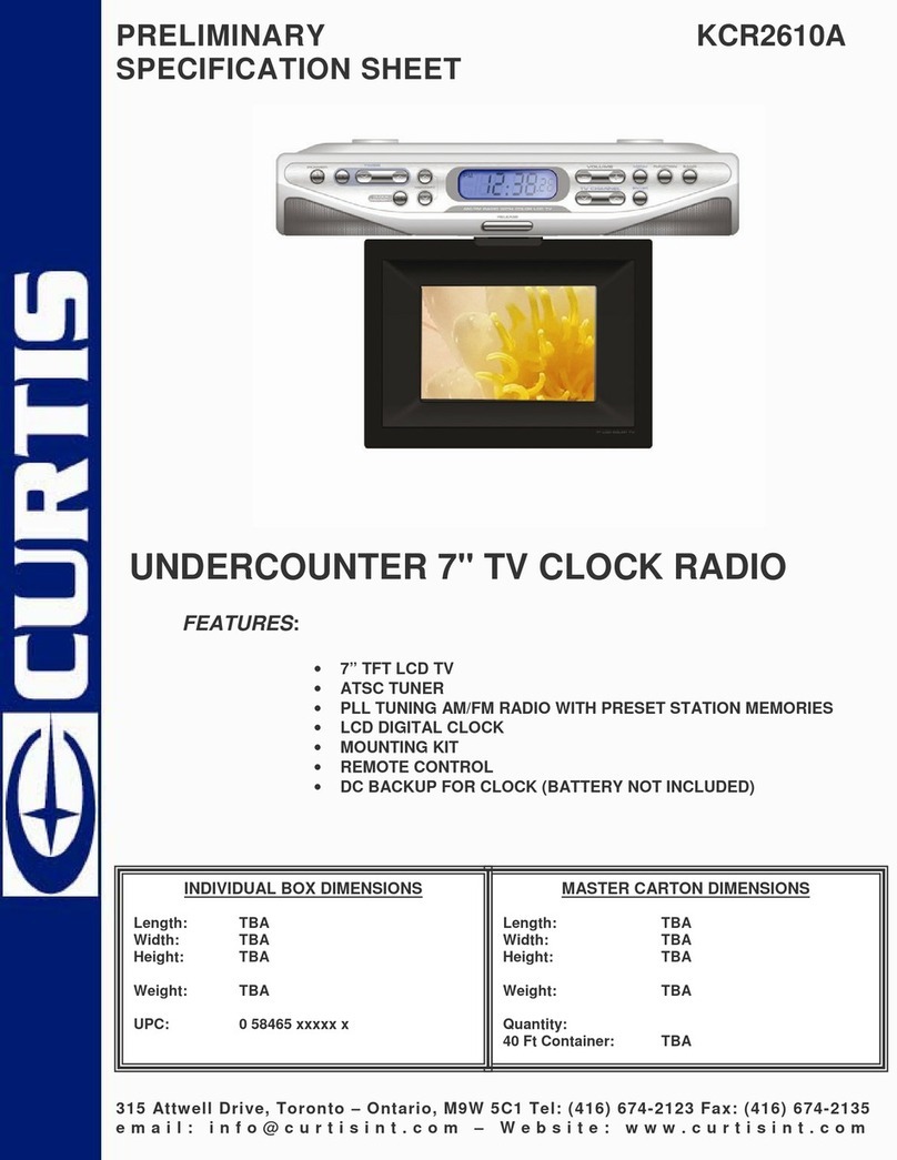 Curtis KCR2610A Specification sheet