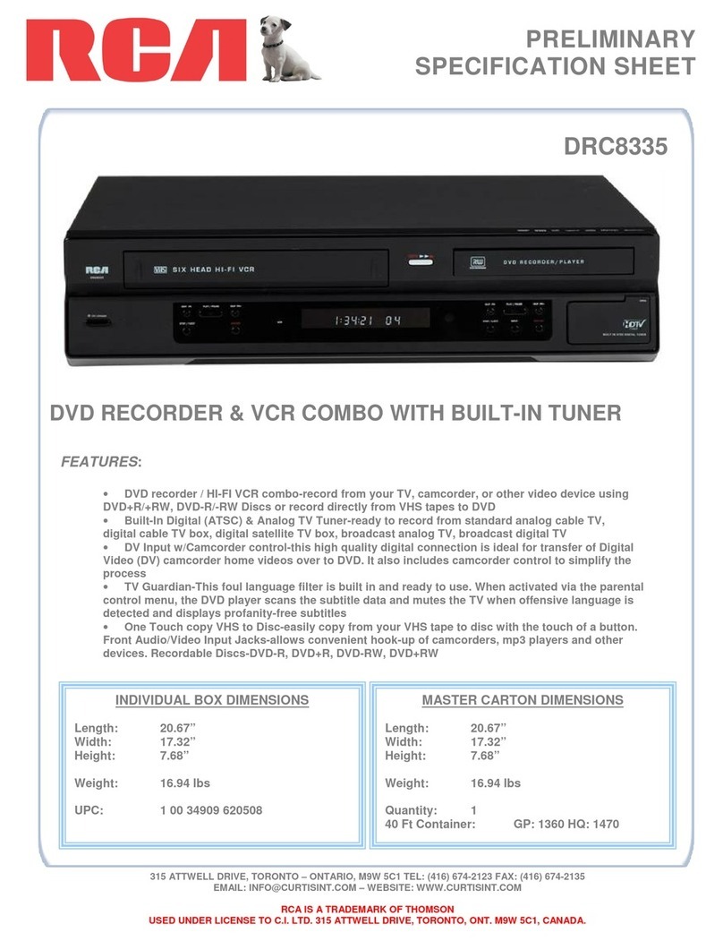 RCA DRC8335 - DVD Recorder & VCR Combo User manual