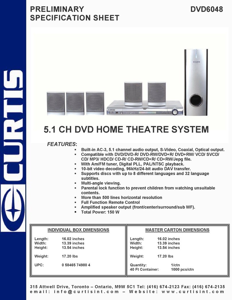 Curtis DVD6048 Specification sheet