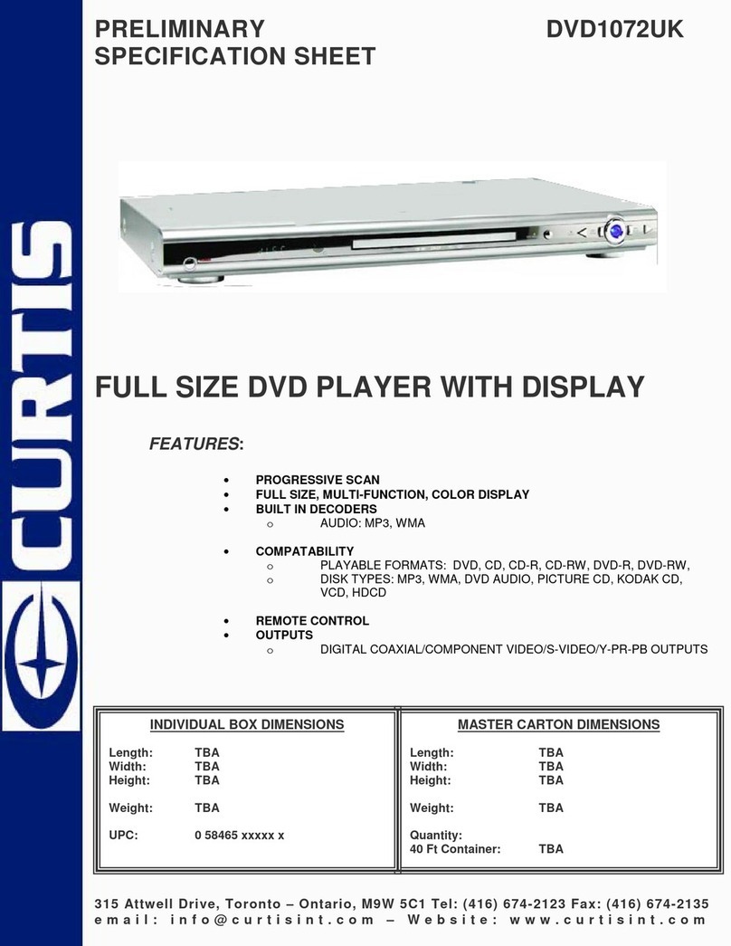 Curtis DVD1072UK Specification sheet