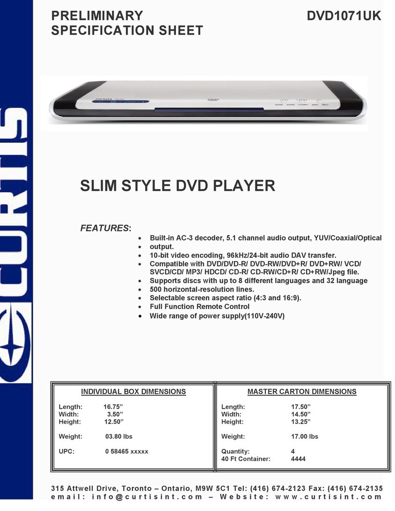 Curtis DVD1071UK Specification sheet