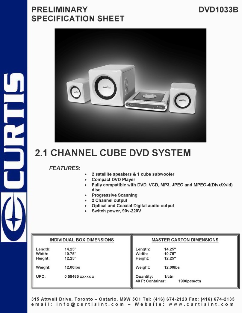 Curtis DVD1033B Specification sheet