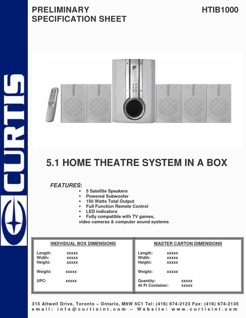 Curtis HTIB1000 User manual Curtis HTIB1000 User manual