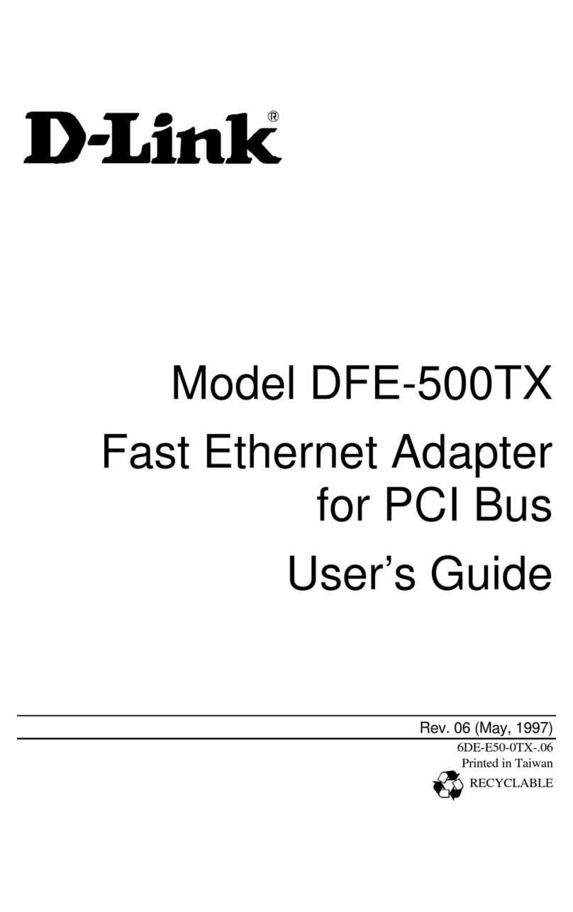 D-Link DFE-500TX ProFAST 10/100 User manual D-Link DFE-500TX ProFAST 10/100 User manual