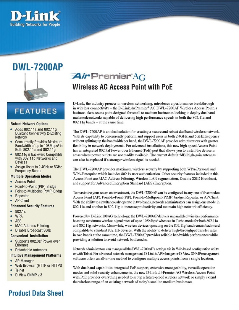 D-Link DWL-7200AP - AirPremier AG - Wireless Access... User manual