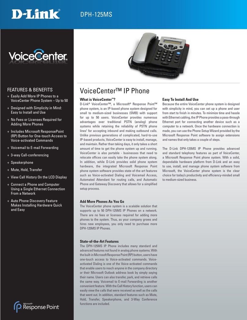 D-Link DPH-125MS - VoiceCenter VoIP Phone User manual D-Link DPH-125MS - VoiceCenter VoIP Phone User manual