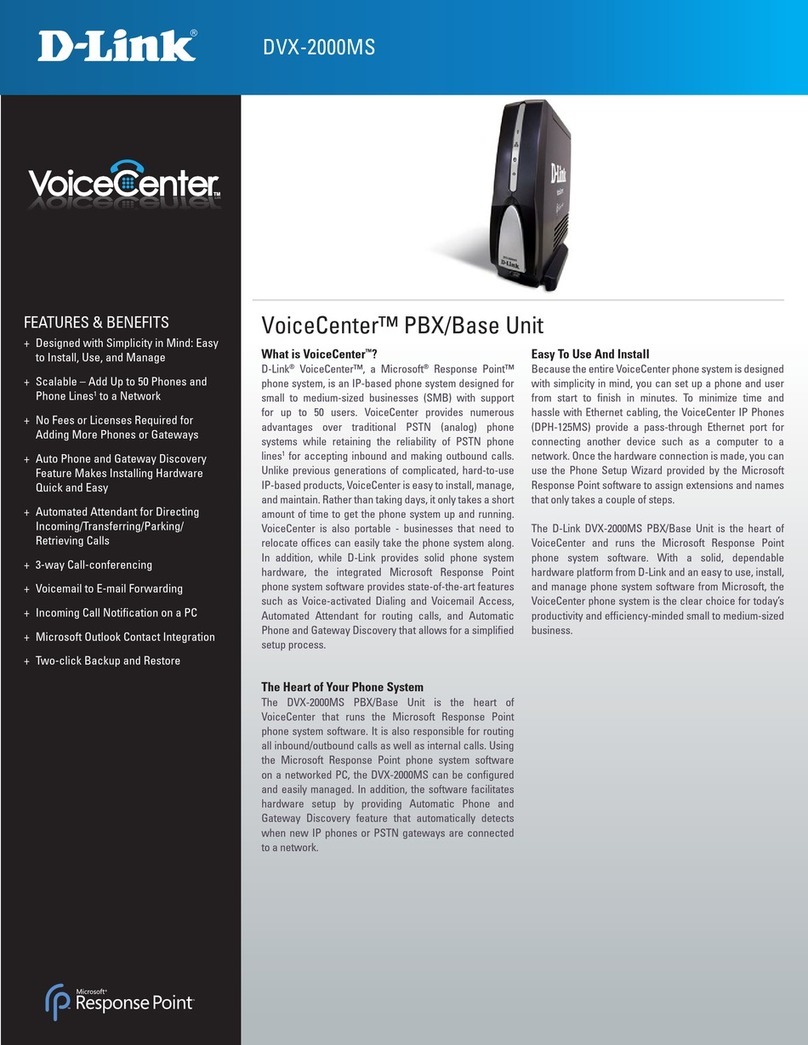 D-Link VoiceCenter DVX-2000MS User manual D-Link VoiceCenter DVX-2000MS User manual