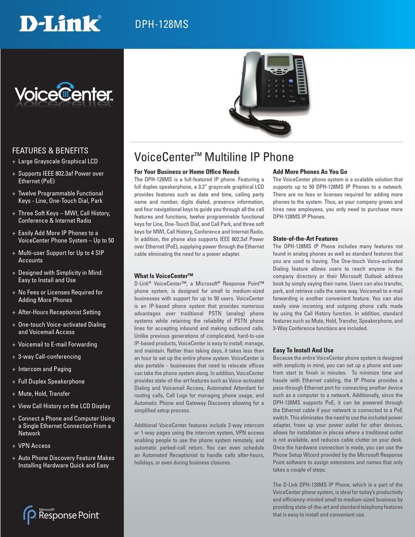 D-Link DPH-128MS - VoiceCenter VoIP Phone User manual