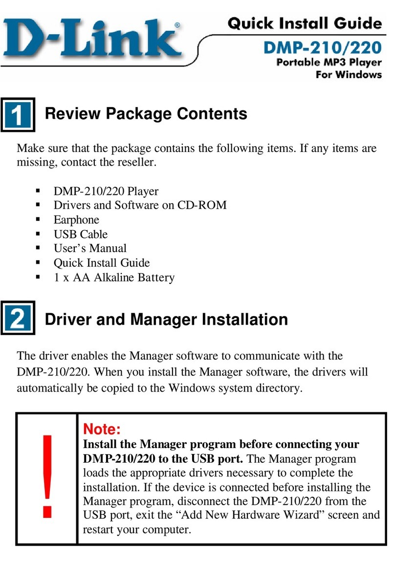 D-Link DMP-210 - 32 MB Digital Player User manual