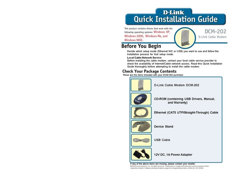 D-Link DCM202 - Express Ethernetwork DOCSIS 2.0 Cable... User manual