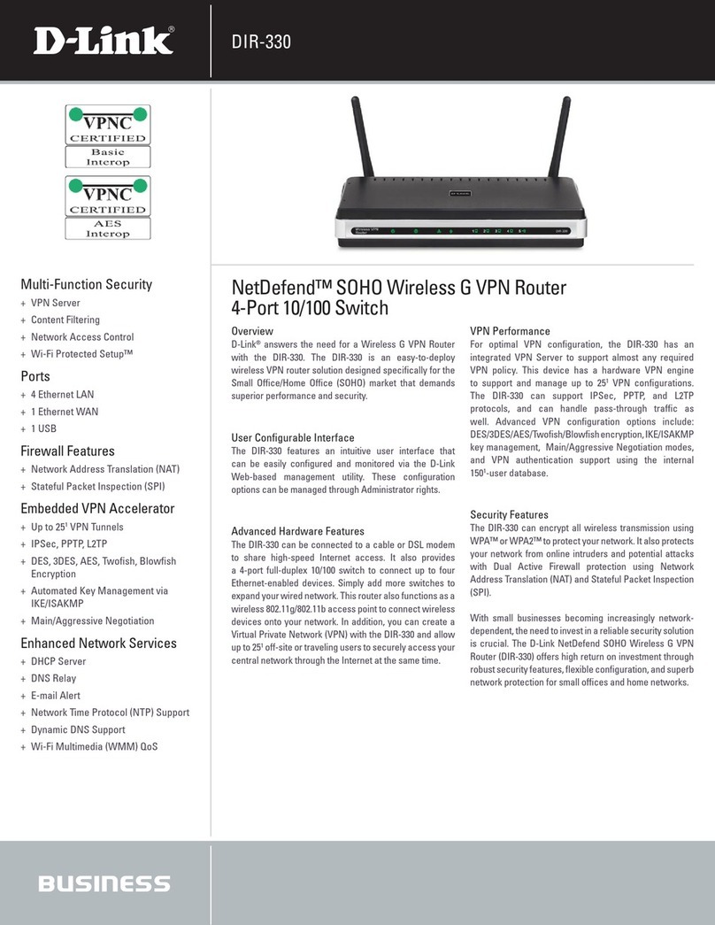 D-Link DIR-330 - Wireless G VPN Router User manual D-Link DIR-330 - Wireless G VPN Router User manual