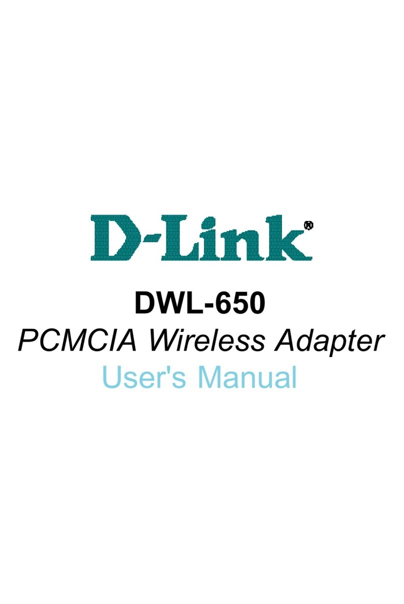 D-Link PCMCIA WIRELESS ASAPTER DWL-650 User manual