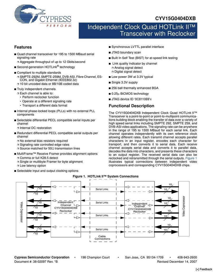 Cypress Semiconductor CYV15G0404DXB Specification sheet
