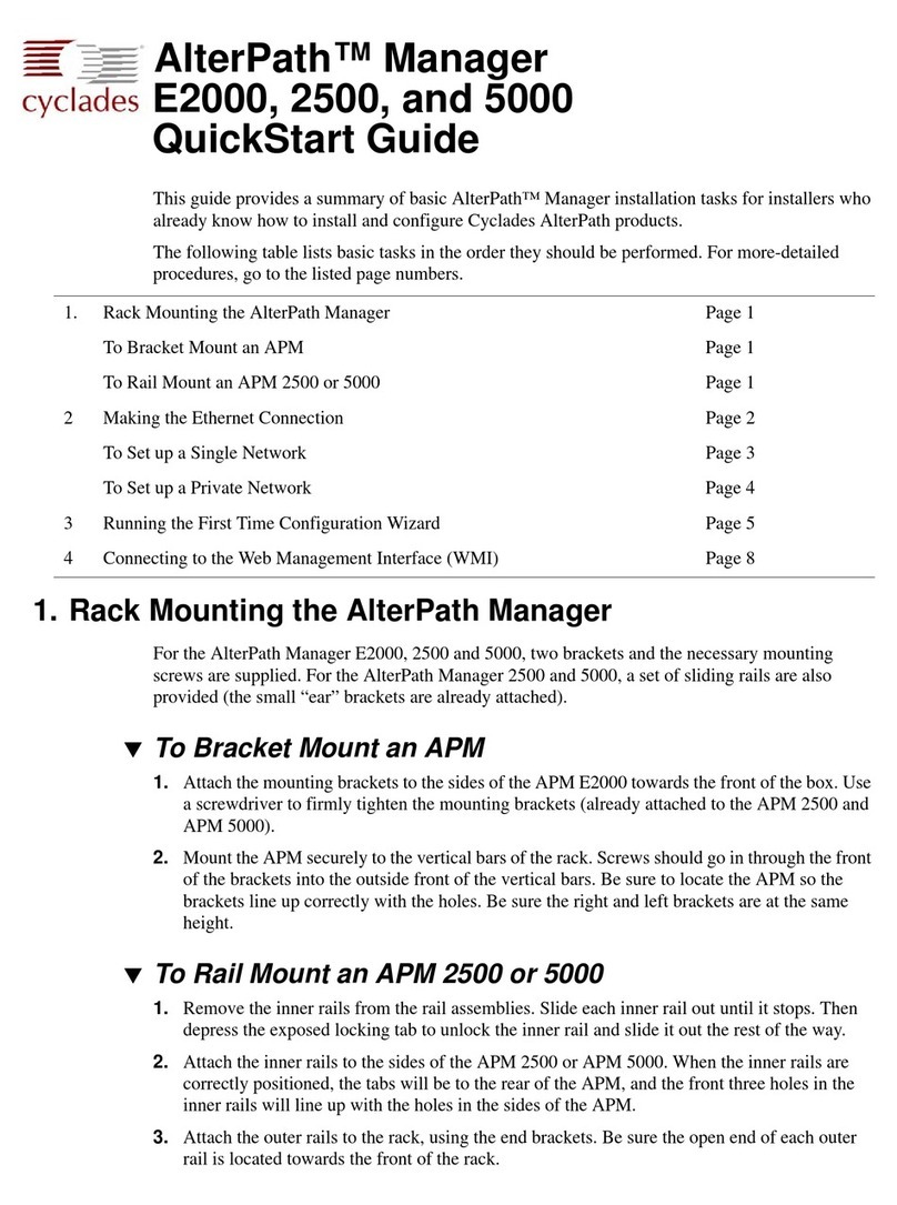 Cyclades AlterPath Manager 2500 quick start guide