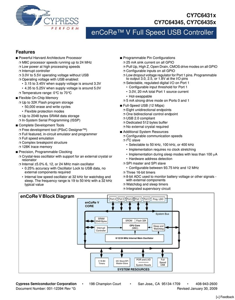 Cypress Semiconductor enCoRe V CY7C6431x Specification sheet