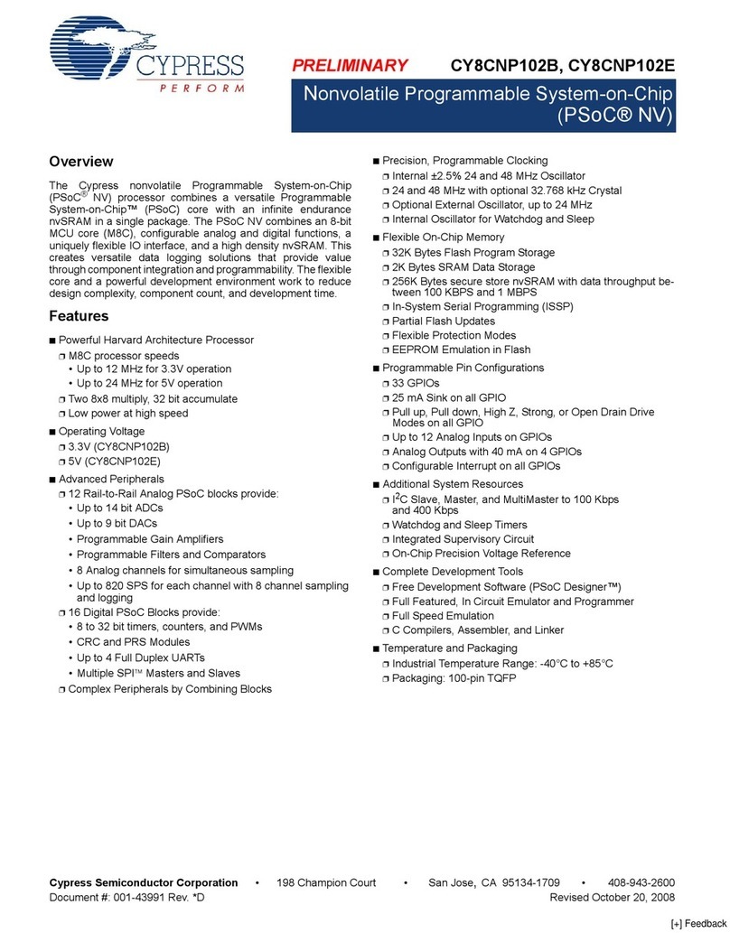 Cypress Semiconductor CY8CNP102B Specification sheet