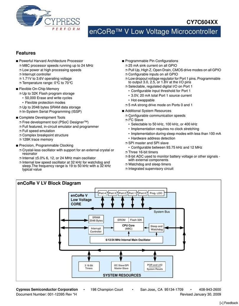 Cypress Semiconductor enCoRe CY7C604XX Specification sheet