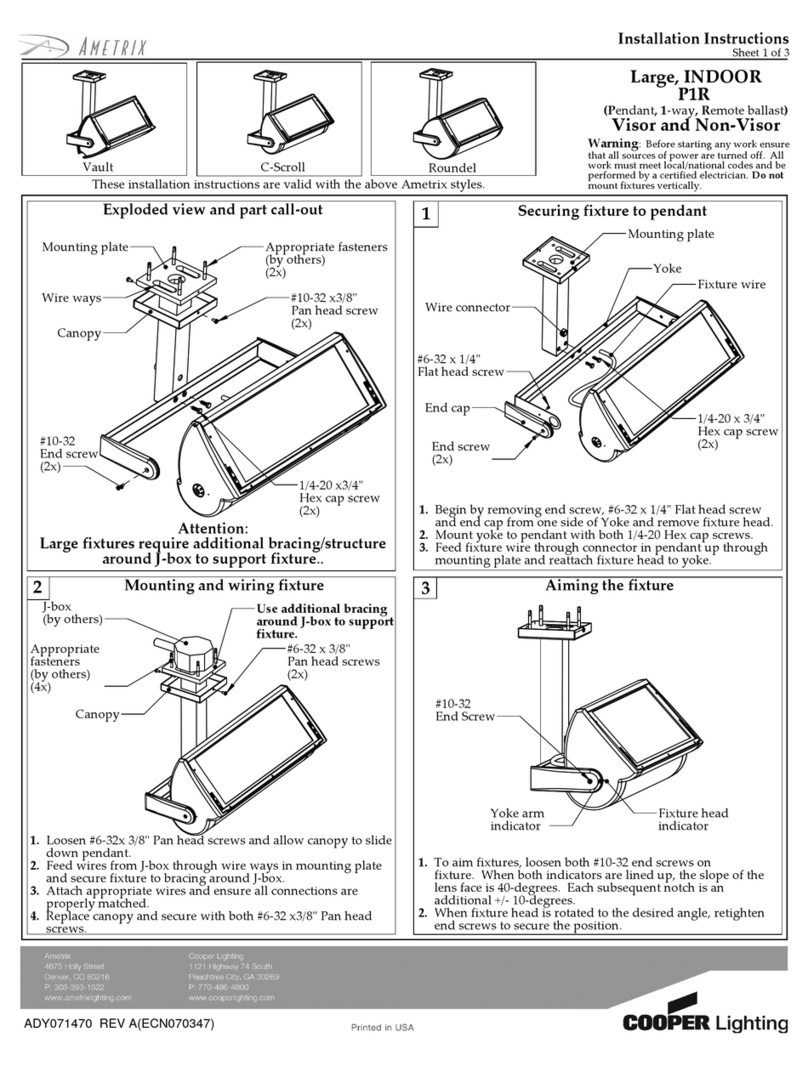 Cooper Lighting Streetworks Indoor Lighting User manual