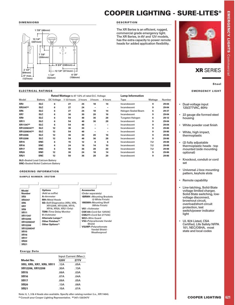 Cooper Lighting Super-Lites XR Series User manual Cooper Lighting Super-Lites XR Series User manual