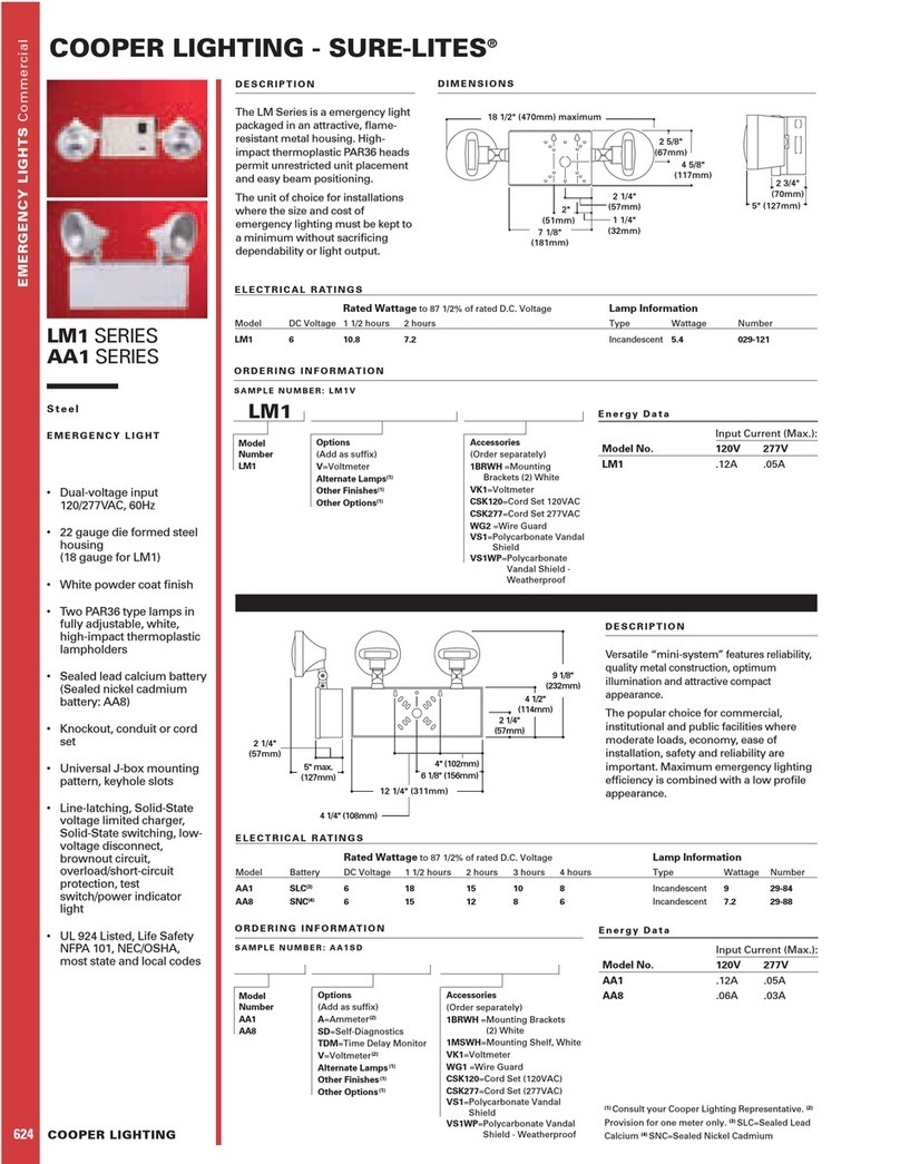 Cooper Lighting Sure-Lites AA1 User manual