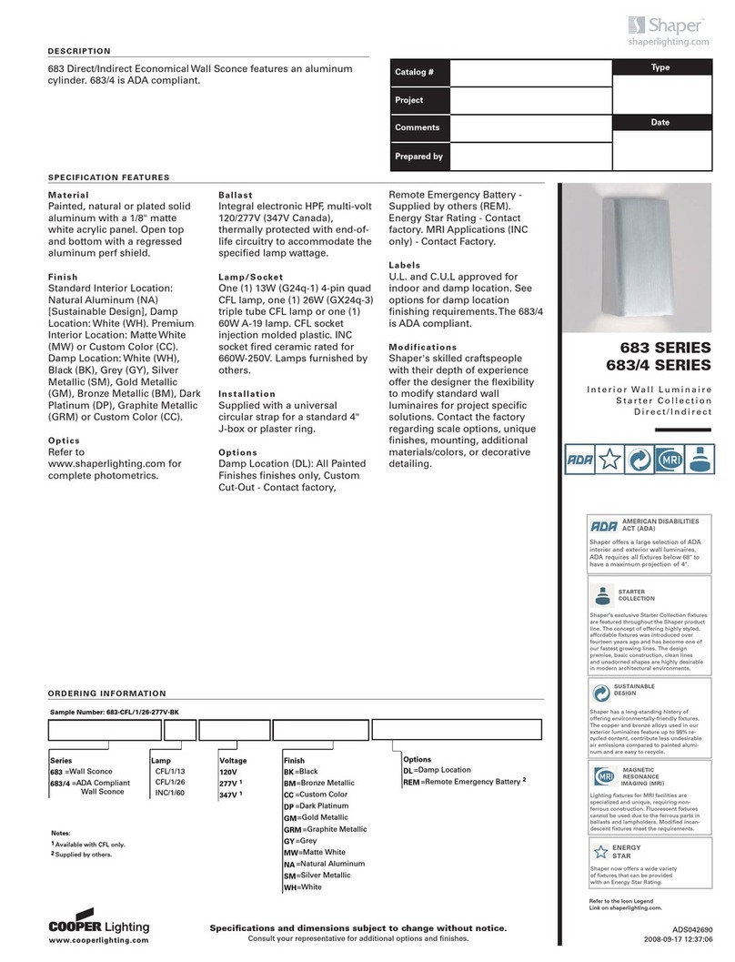 Cooper Lighting Shaper 683 & Specification sheet