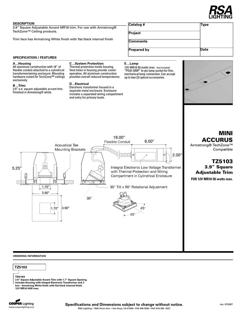 RSA Lighting MINIACCURUS TZ5103 User manual