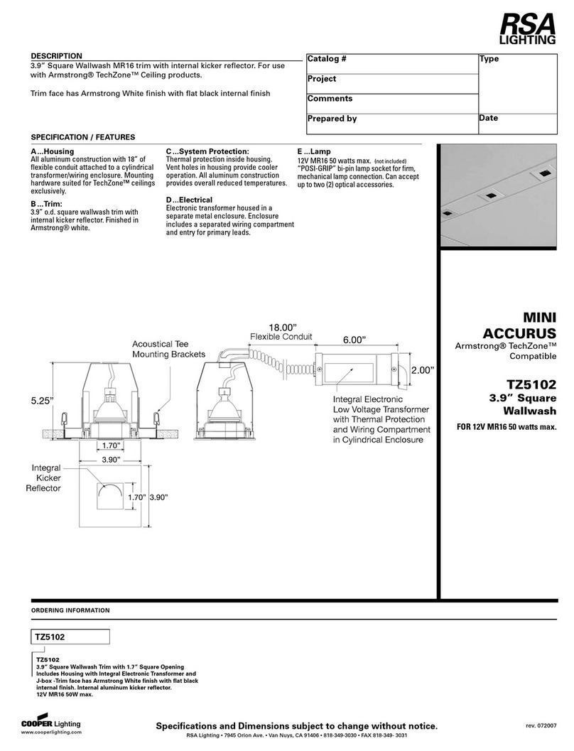 RSA Lighting MINIACCURUS TZ5102 User manual
