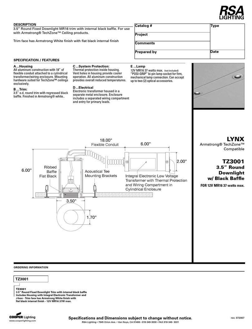 RSA Lighting LYNX TZ3001 specification