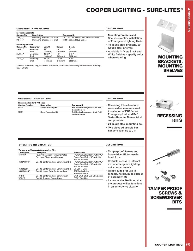Cooper Lighting Sure-Lites VRSD installation manual