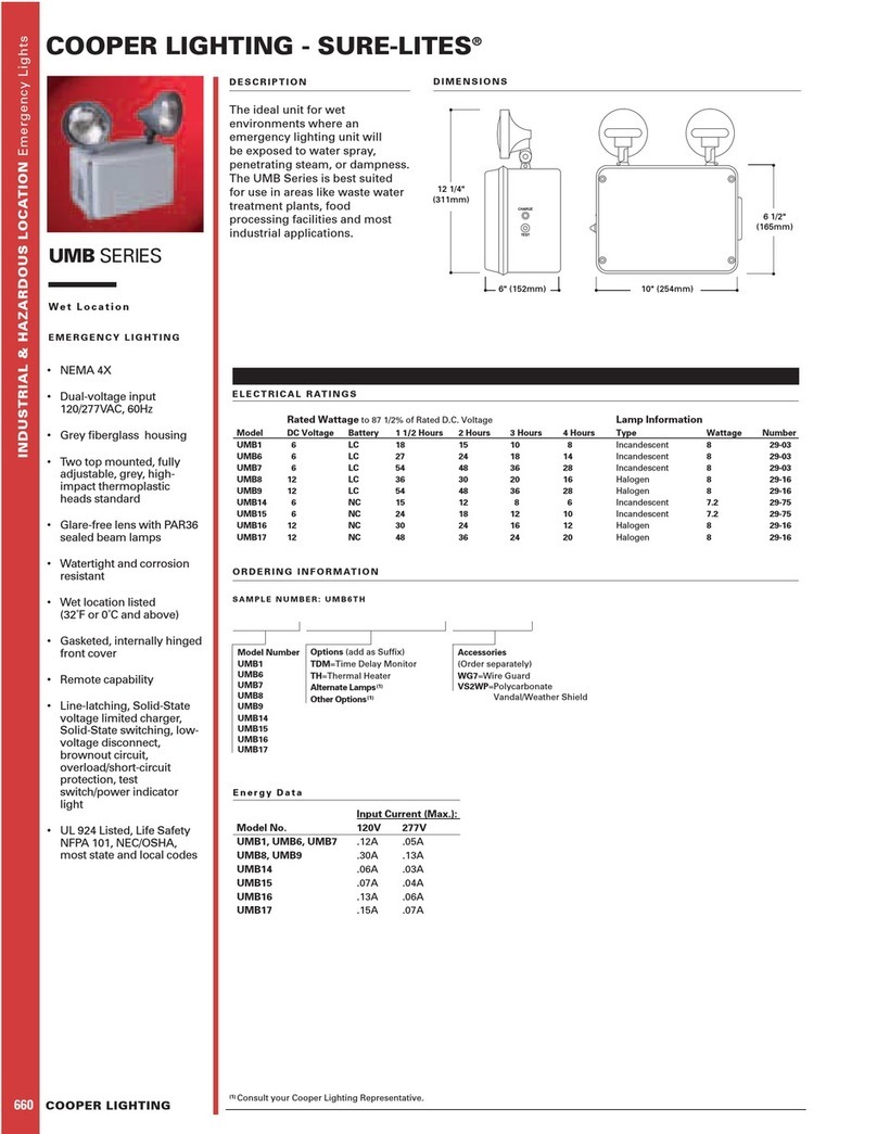 Cooper Lighting Sure-Lites UMB1 User manual