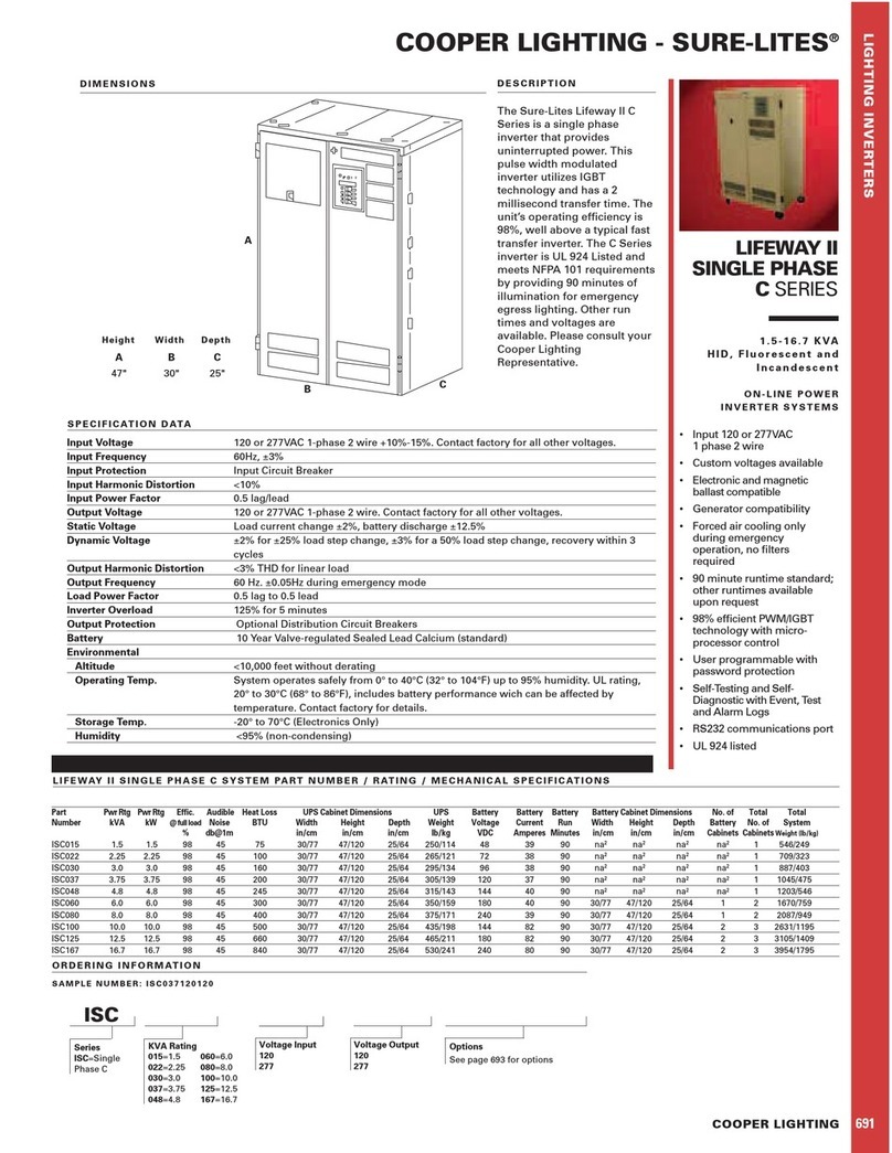 Cooper Lighting Sure-Lites Lifeway II C Series User manual Cooper Lighting Sure-Lites Lifeway II C Series User manual