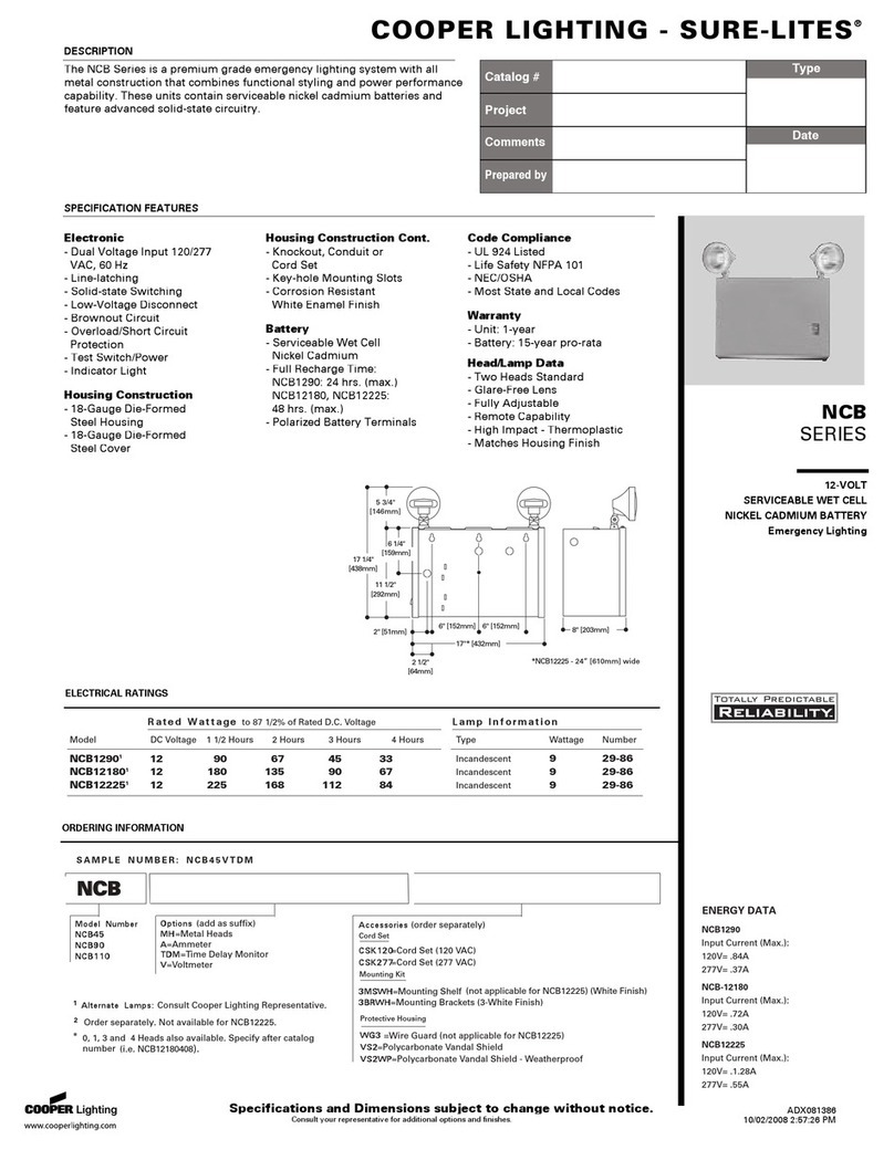 Cooper Lighting Sure-Lites NCB User manual