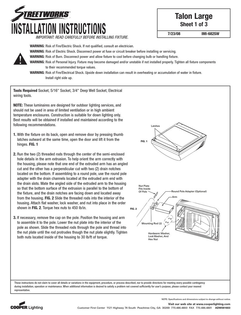Cooper Lighting STREETWORKS IMI-682SW User manual