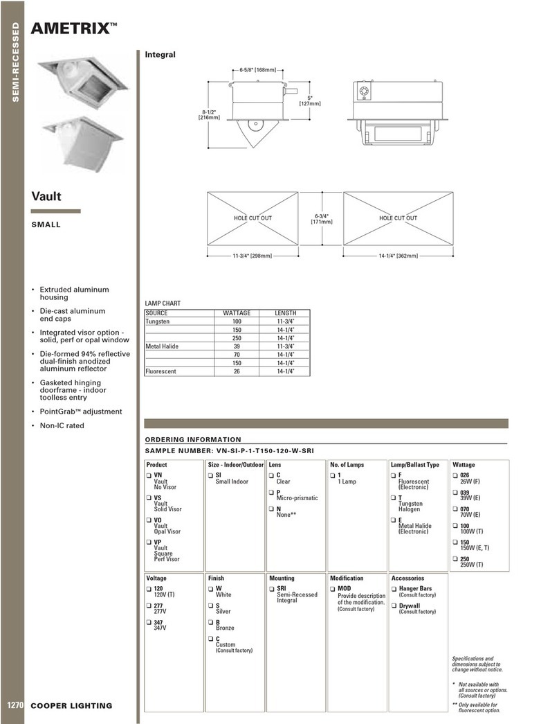 Cooper Lighting Shaper 1270 User manual Cooper Lighting Shaper 1270 User manual