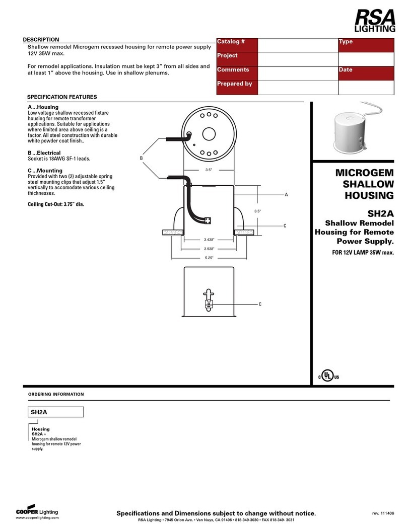 RSA Lighting SH2A User manual