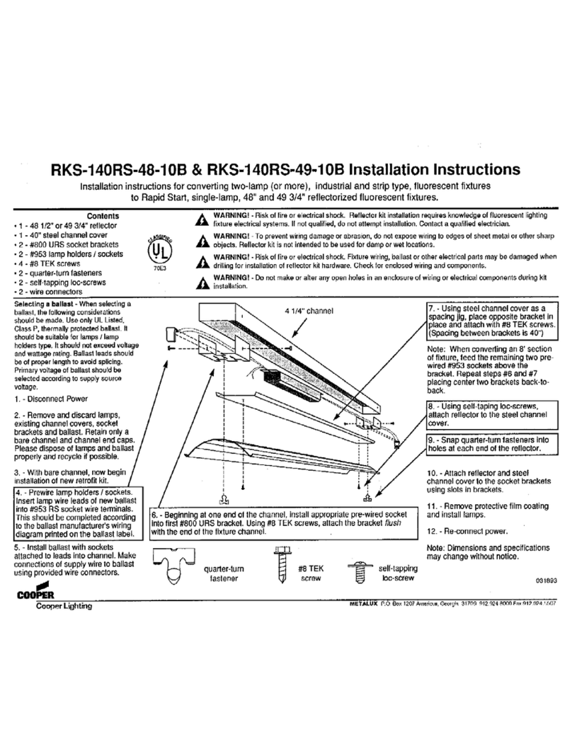 Cooper Lighting RKS-140RS-48-10B User manual