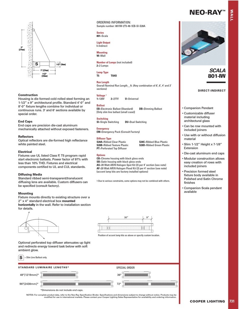 Cooper Lighting SCALA 801-IW User manual