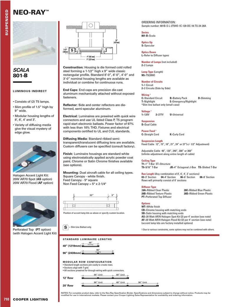 Cooper Lighting Scala 801-B User manual Cooper Lighting Scala 801-B User manual