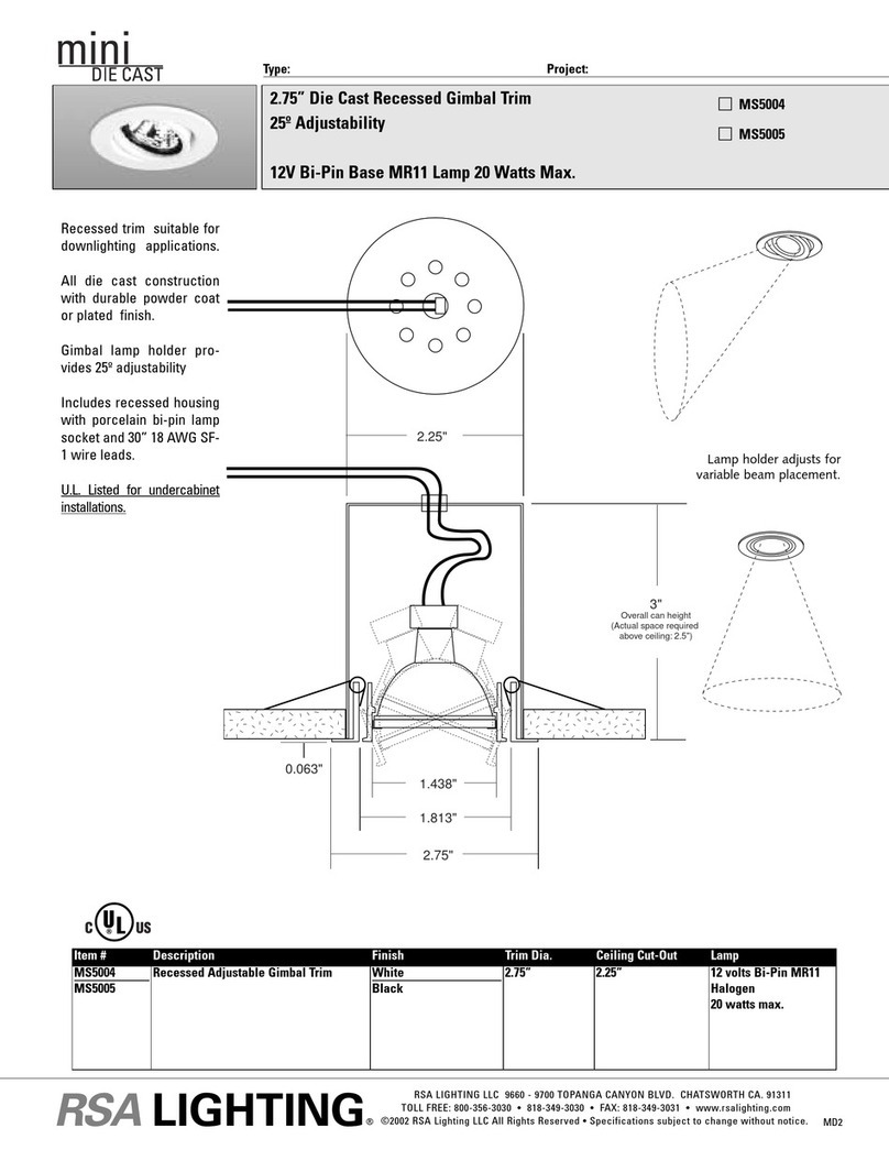 Cooper Lighting Recessed Adjustable Gimbal Trim White MS5004 Specification sheet