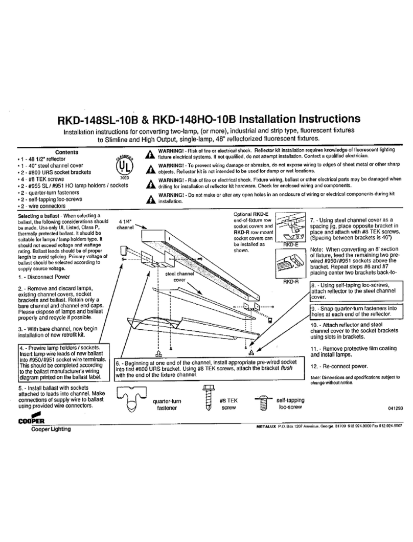 Cooper Lighting RKD-148SL-10B User manual Cooper Lighting RKD-148SL-10B User manual