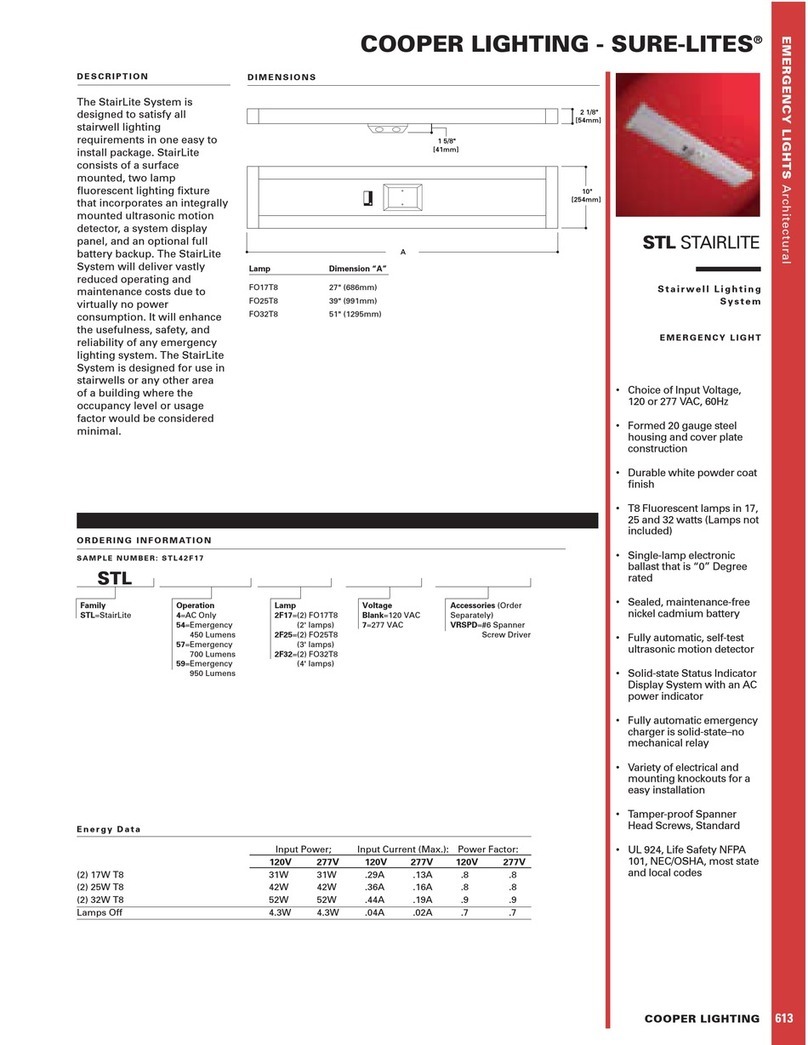 Cooper Lighting Sure-Lites STL StairLite User manual Cooper Lighting Sure-Lites STL StairLite User manual