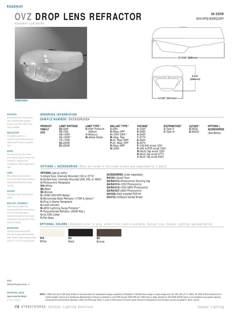 Cooper Lighting OVZ50SR22E4 User manual Cooper Lighting OVZ50SR22E4 User manual