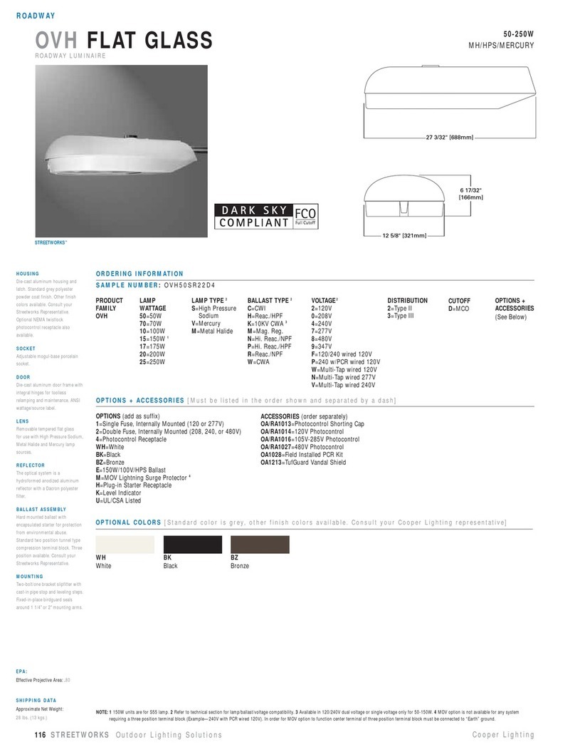 Cooper Lighting OVH50SR22D4 User manual
