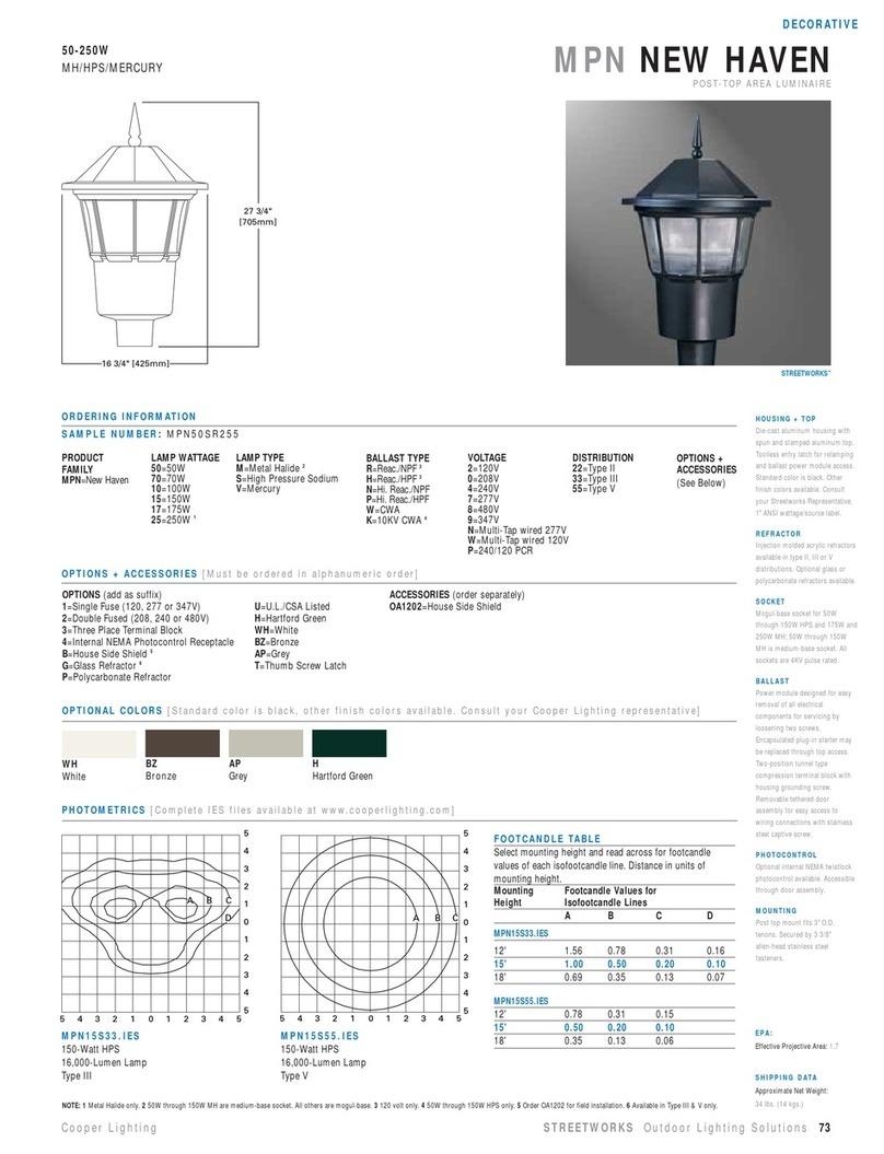 Cooper Lighting MPN50SR255 User manual Cooper Lighting MPN50SR255 User manual