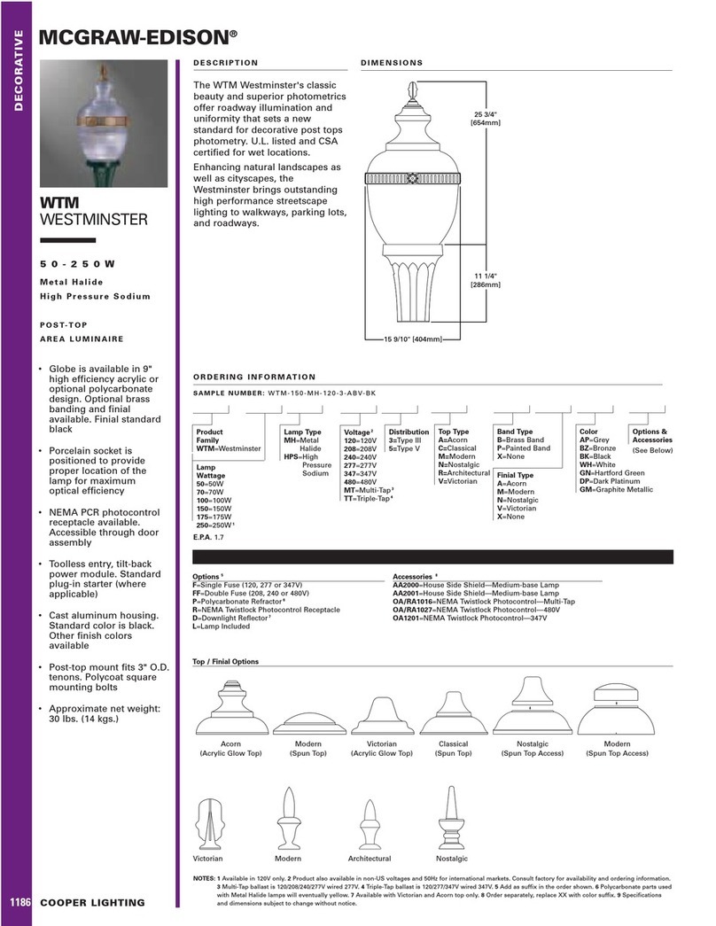 Cooper Lighting McGraw-Edison WTM User manual Cooper Lighting McGraw-Edison WTM User manual