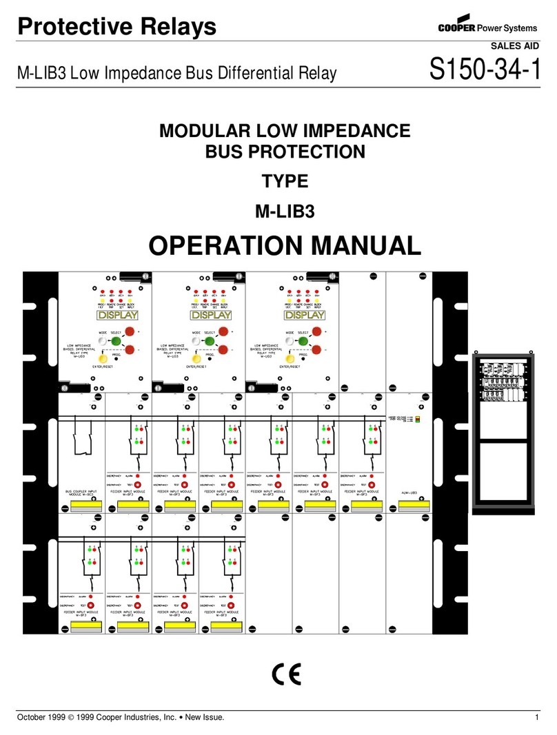 Cooper Low Impedance Bus Differential Relay M-LIB3 Operation manual