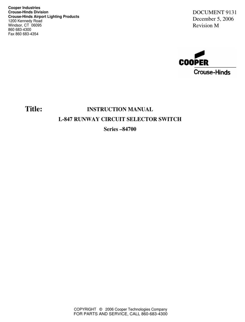 Cooper 84700 Series User manual